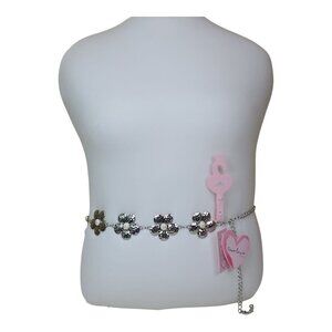 Silver Floral Chain Belt L/XL By Truelove Accessories Concho Belt